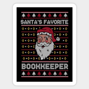 Santa's Favorite Bookkeeper // Funny Ugly Christmas Sweater // Book Keeper Holiday Xmas Sticker